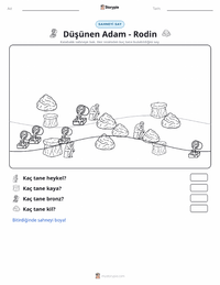 Düşünen Adam yazdırılabilir çalışma sayfası önizlemesi