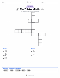 The Thinker - Rodin printable worksheet preview