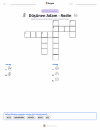Düşünen Adam yazdırılabilir çalışma sayfası önizlemesi