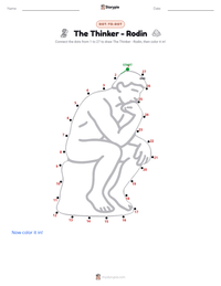 The Thinker - Rodin printable worksheet preview