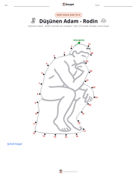 Düşünen Adam yazdırılabilir çalışma sayfası önizlemesi