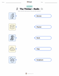The Thinker - Rodin printable worksheet for kids