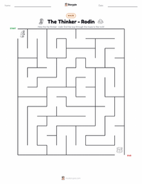The Thinker - Rodin printable worksheet preview