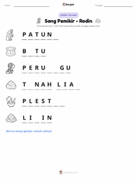 Prabaca lembar kerja cetak Sang Pemikir