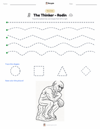 The Thinker - Rodin printable worksheet preview