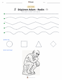 Düşünen Adam yazdırılabilir çalışma sayfası önizlemesi