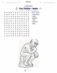 The Thinker - Rodin printable worksheet preview