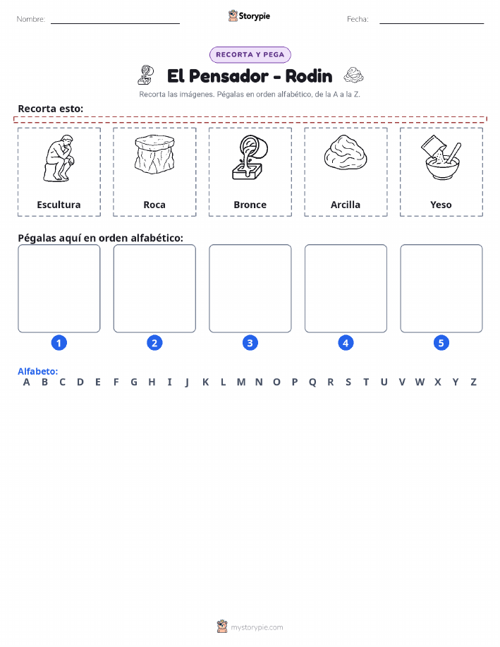 Cortar y Pegar el Alfabeto