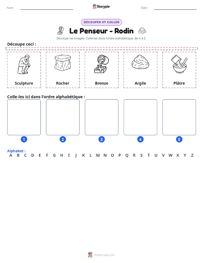 Découper & Coller l'Alphabet