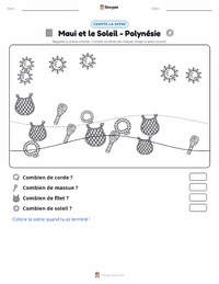 Aperçu de la feuille de travail imprimable Māui et le Soleil - Polynésien