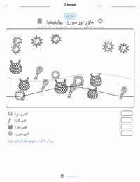 ماؤئی اور سورج - پولینیشیائی پرنٹ کرنے کے قابل ورکشیٹ کا پیش نظارہ