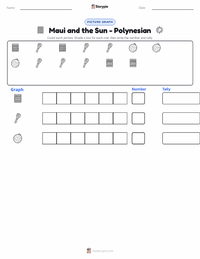 Maui and the Sun - Polynesian printable worksheet preview