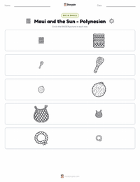 Maui and the Sun - Polynesian printable worksheet preview