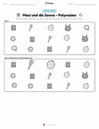 Maui und die Sonne - Polynesisch druckbare Arbeitsblatt Vorschau