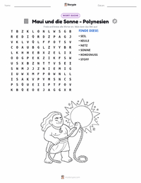 Maui und die Sonne - Polynesisch druckbare Arbeitsblatt Vorschau