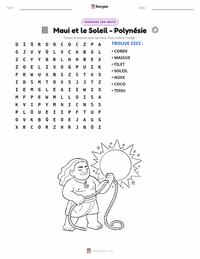 Aperçu de la feuille de travail imprimable Māui et le Soleil - Polynésien