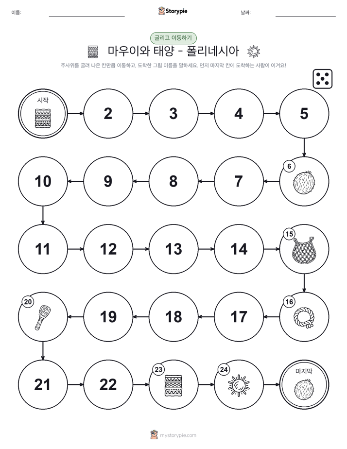 주사위 굴리고 이동하기 게임