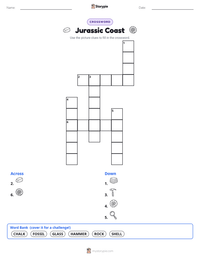 Jurassic Coast printable worksheet preview