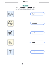Jurassic Coast printable worksheet preview