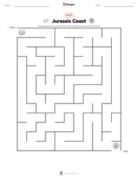 Jurassic Coast printable worksheet preview