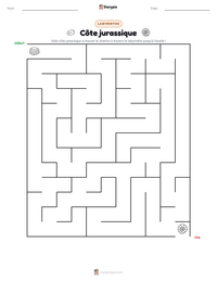 Aperçu de la feuille de travail imprimable Côte jurassique