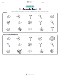 Jurassic Coast printable worksheet preview