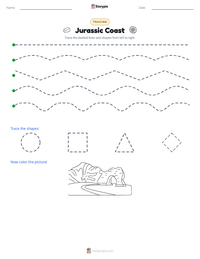Jurassic Coast printable worksheet preview