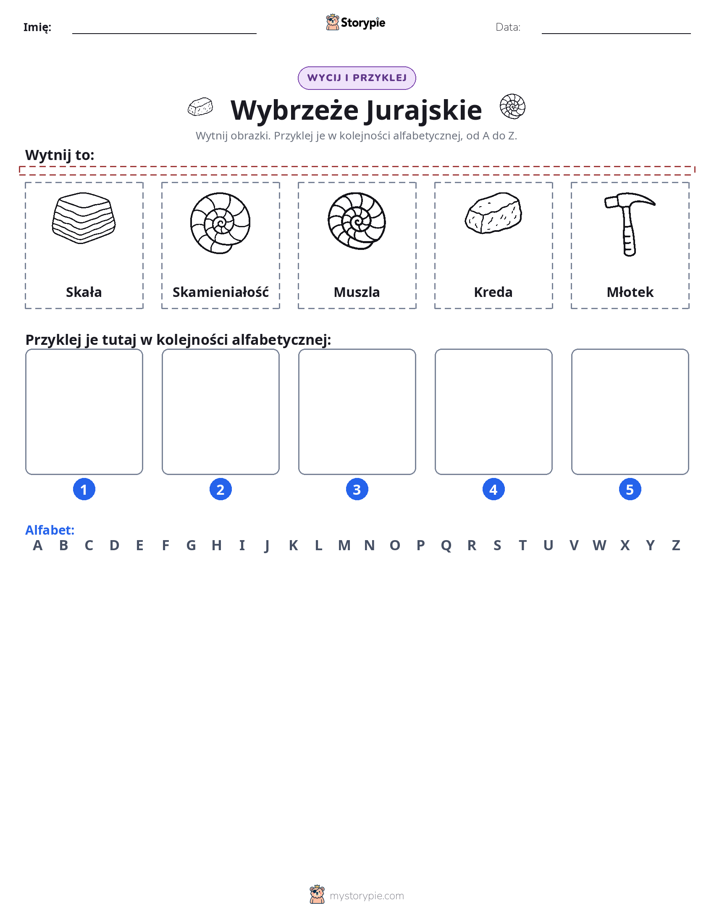 Wytnij i Wklej Alfabet