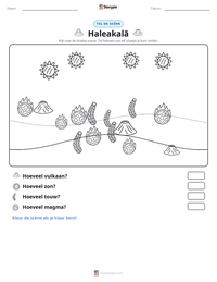 Haleakalā afdrukbare werkblad voorbeeld
