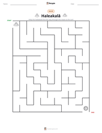 Haleakalā printable worksheet preview