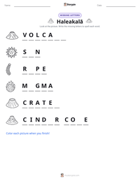 Haleakalā printable worksheet preview