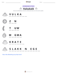 Haleakalā afdrukbare werkblad voorbeeld