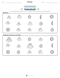 Haleakalā afdrukbare werkblad voorbeeld