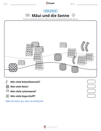 Māui und die Sonne druckbare Arbeitsblatt Vorschau
