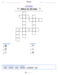 Māui en de Zon afdrukbare werkblad voorbeeld