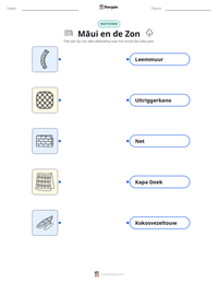 Māui en de Zon afdrukbare werkblad voorbeeld