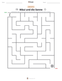 Māui und die Sonne druckbare Arbeitsblatt Vorschau