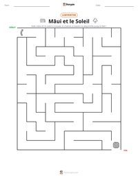 Aperçu de la feuille de travail imprimable Māui et le Soleil