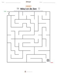 Māui en de Zon afdrukbare werkblad voorbeeld
