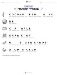 Polynesian Mythology printable worksheet preview