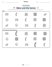 Māui und die Sonne druckbare Arbeitsblatt Vorschau