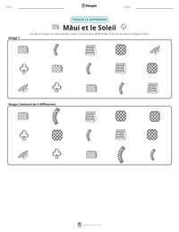 Aperçu de la feuille de travail imprimable Māui et le Soleil