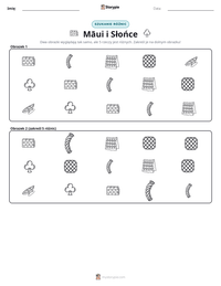 Podgląd drukowalnego arkusza ćwiczeń Māui i Słońce