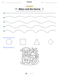 Māui und die Sonne druckbare Arbeitsblatt Vorschau