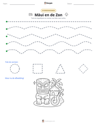 Māui en de Zon afdrukbare werkblad voorbeeld