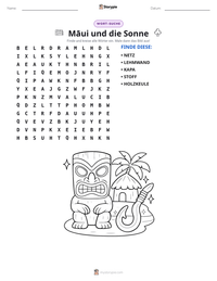 Māui und die Sonne druckbare Arbeitsblatt Vorschau