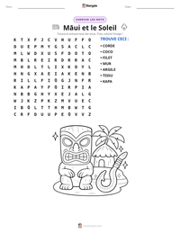 Aperçu de la feuille de travail imprimable Māui et le Soleil