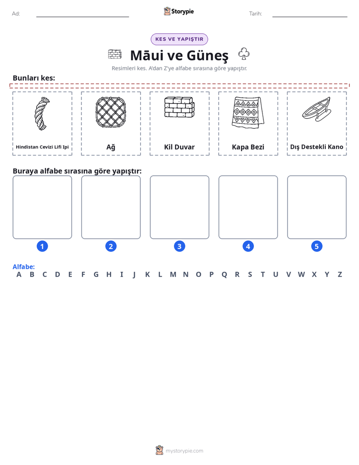 Kes & Yapıştır Alfabe