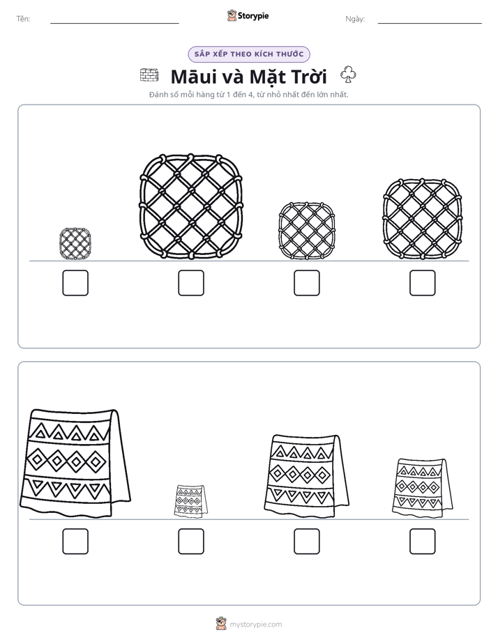 Thứ Tự Kích Thước