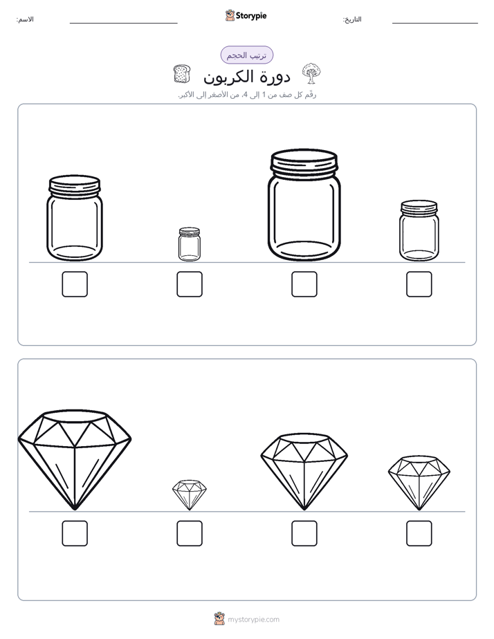 ترتيب الحجم